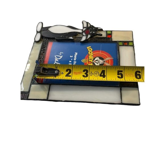 NOS VTG Sylvester Looney Tunes 1996 Stained Art Glass Picture Frame By Dale Read - Picture 10 of 11